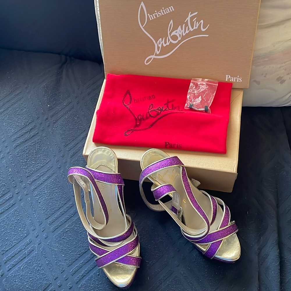 Christian Louboutin Purple Sparkle Stillettos